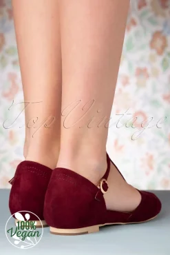 Charlie Stone London T-Strap Flats In Wijnrood><noscript><img width=