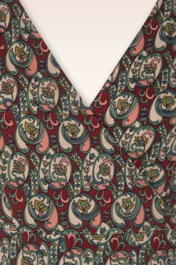 King Louie Lot Navarro Midi-Jurk In True Rood><noscript><img width=