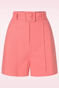 Cloud9 Lou Linnen Short In Koraal>Vrouwen Broeken
