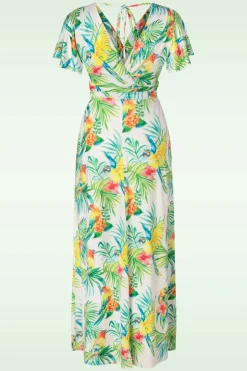 Vintage Chic for Topvintage Malia Tropical Parrot Maxi Jurk In Multi>Vrouwen Plus Size Jurken