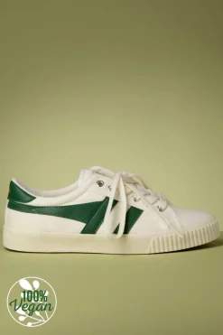 Gola Mark Cox Tennissneakers In Gebroken Wit En Donkergroen>Vrouwen Sneakers