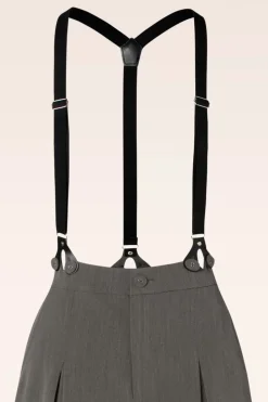 Vixen Martha Krijtstreepbroek Met Bretels In Grijs><noscript><img width=