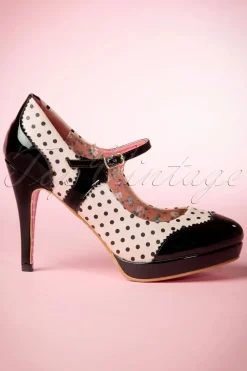 Banned Retro Mary Jane Pumps In Zwart En Beige Roze>Vrouwen Pumps
