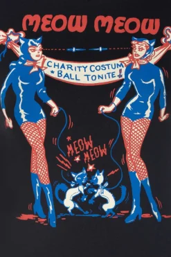 Queen Kerosin Meow Meow T-Shirt In Zwart><noscript><img width=