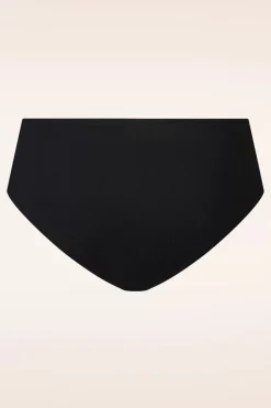 TC Beach Mid Waist Bikinibroekje In Black Rib><noscript><img width=