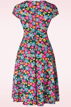 Vintage Chic for Topvintage Miley Floral Swing Jurk In Multi>Vrouwen Plus Size Jurken