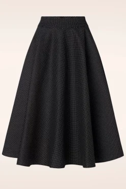 Banned Retro Mini Polka Queen Swing Rok In Zwart>Vrouwen Rokken