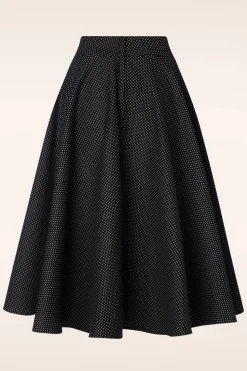 Banned Retro Mini Polka Queen Swing Rok In Zwart>Vrouwen Rokken