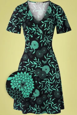 Mademoiselle Yu00e9Yu00e9 Mint Cocktail Jurk In Japanese Flowers Green>Vrouwen A Lijn Jurken