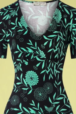 Mademoiselle Yu00e9Yu00e9 Mint Cocktail Jurk In Japanese Flowers Green>Vrouwen A Lijn Jurken