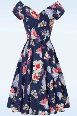 Bunny Misa Swing Jurk In Marineblauw>Vrouwen Plus Size Jurken