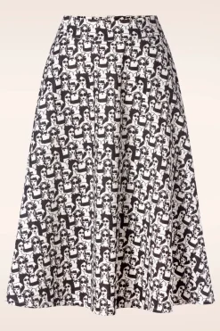 Banned Retro Miss Model Swing Rok In Wit En Zwart>Vrouwen Rokken