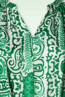 Smashed Lemon Myra Maxi Jurk In Gebroken Wit En Groen><noscript><img width=