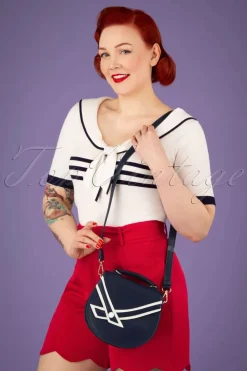 Banned Retro Nautical Kelly Lee Handtas In Marineblauw><noscript><img width=