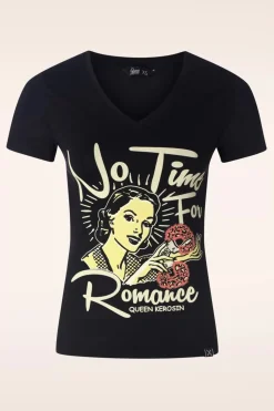 Queen Kerosin No Time T-Shirt In Zwart>Vrouwen T-Shirts