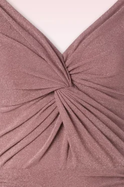 Glamour Bunny Norma Jeane Pencil Jurk In Roze Glitter><noscript><img width=