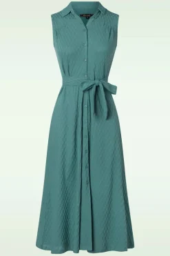 King Louie Nova Jurk Manelli Jacquard In Smoke Groen>Vrouwen Plus Size Jurken