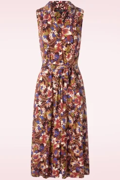 King Louie Nova Madeleine Jurk In Sienna Rood>Vrouwen Midi Jurken