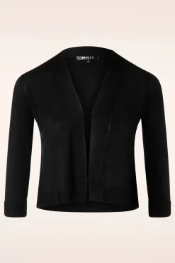 Mak Sweater Oda Vest Met Open Voorkant In Zwart>Vrouwen Bolero's & Capes