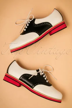 Banned Retro Old Soul Dancer-Schoenen In Wit En Zwart>Vrouwen Veterschoenen