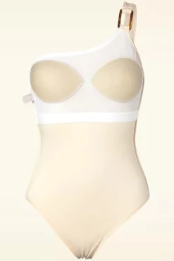 TC Beach One Shoulder Badpak In Ecru><noscript><img width=