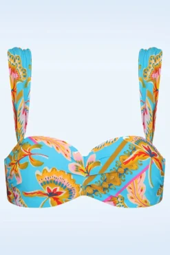Cyell Orient Padded Bikini Top In Blauw>Vrouwen Bikini's