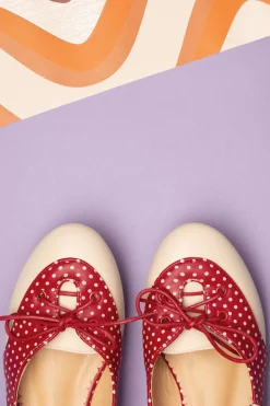 Banned Retro Oxford Isabella Ballerina's In Nude En Rood><noscript><img width=