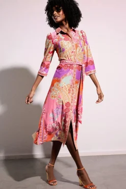 K-Design Paula Polo Jurk In Oranje>Vrouwen Plus Size Jurken