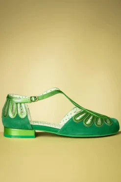 Lola Ramona Penny Suede Dainty Ballerina's In Groen>Vrouwen Ballerina's