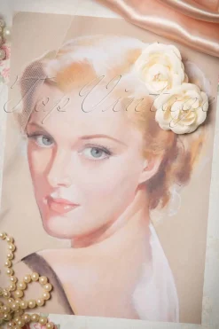 ZaZoo Pin-Up Paar Cremekleurige Haarclips>Vrouwen Haaraccessoires