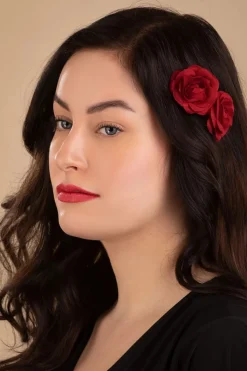 ZaZoo Pin-Up Rode Rozen Haarclips>Vrouwen Haaraccessoires