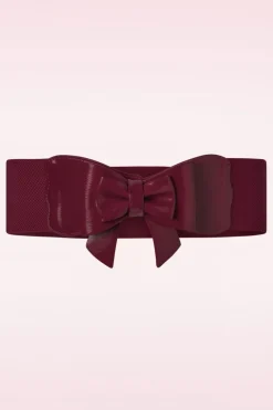 Banned Retro Play It Right Bow Belt In Bordeauxrood>Vrouwen Riemen