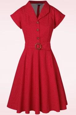 Banned Retro Polka Dot Dance Jurk In Rood>Vrouwen Plus Size Jurken