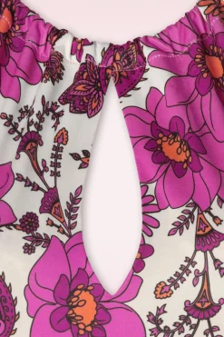 Vintage Chic for Topvintage Polly Maxi Jurk In Wit En Roze><noscript><img width=