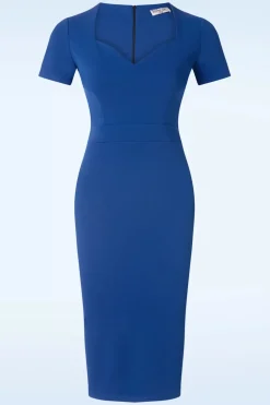 Vintage Chic for Topvintage Rachel Pencil Jurk In Koningsblauw>Vrouwen Plus Size Jurken