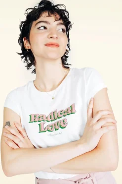Mademoiselle Yu00e9Yu00e9 Radical Love T-Shirt In Ecru>Vrouwen T-Shirts