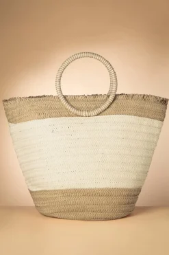 Smashed Lemon Raffia Boho Draagtas In Zand><noscript><img width=