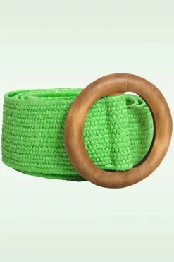 Smashed Lemon Raffia Riem In Limoengroen><noscript><img width=