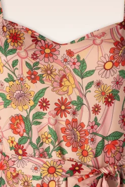 Vixen Rainbow Floral Print Jumpsuit In Licht Roze>Vrouwen Playsuits & Jumpsuits