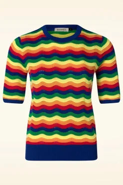 Banned Retro Rainbow Waves Jumper In Multi>Vrouwen Truitjes