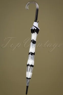 So Rainy Rayures Transparent Dome Paraplu In Zwart En Wit><noscript><img width=