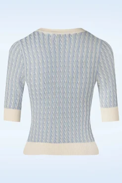 Banned Retro Regatta Race Gestreept Gebreid Vest In Blauw>Vrouwen Vestjes