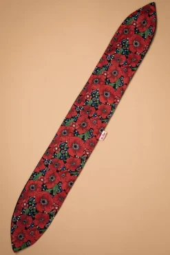 Be Bop a Hairbands Retro Poppies Haarsjaal In Zwart En Rood><noscript><img width=