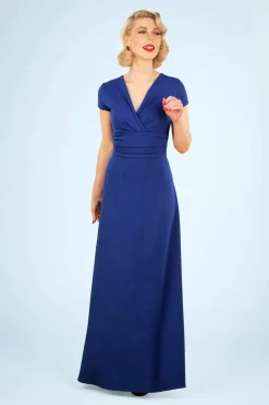Vintage Chic for Topvintage Rinda Maxi-Jurk In Koningsblauw>Vrouwen Plus Size Jurken