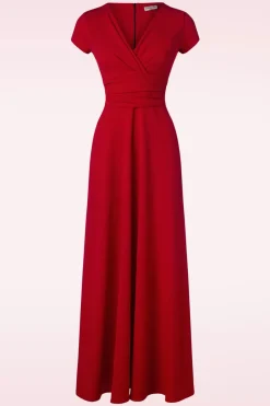 Vintage Chic for Topvintage Rinda Maxi-Jurk In Lippenstiftrood>Vrouwen Plus Size Jurken