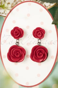Sweet Cherry Romantische Rode Rozen Oorbellen>Vrouwen Sieraden