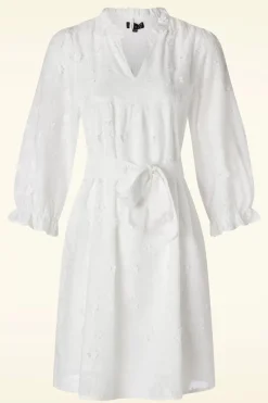 Smashed Lemon Ruth Geborduurde Jurk In Wit>Vrouwen Plus Size Jurken