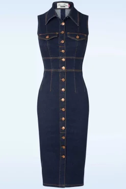 Rock-a-Booty Sadie Pencil Jurk In Classic Denim>Vrouwen Plus Size Jurken