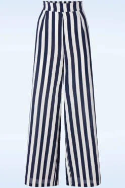 Banned Retro Sally Stripe Pantalon In Marineblauw>Vrouwen Broeken