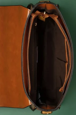 Banned Retro Scandal Office Handtas In Camel En Cognac><noscript><img width=